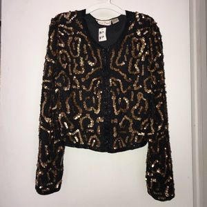 Embroidered gems jacket size L EUC
